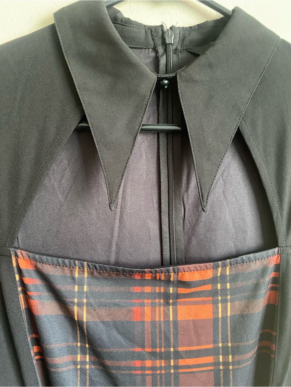 Killstar Amberic Tartan Dress Black Orange Plaid Chain Goth Punk M - Picture 7 of 10